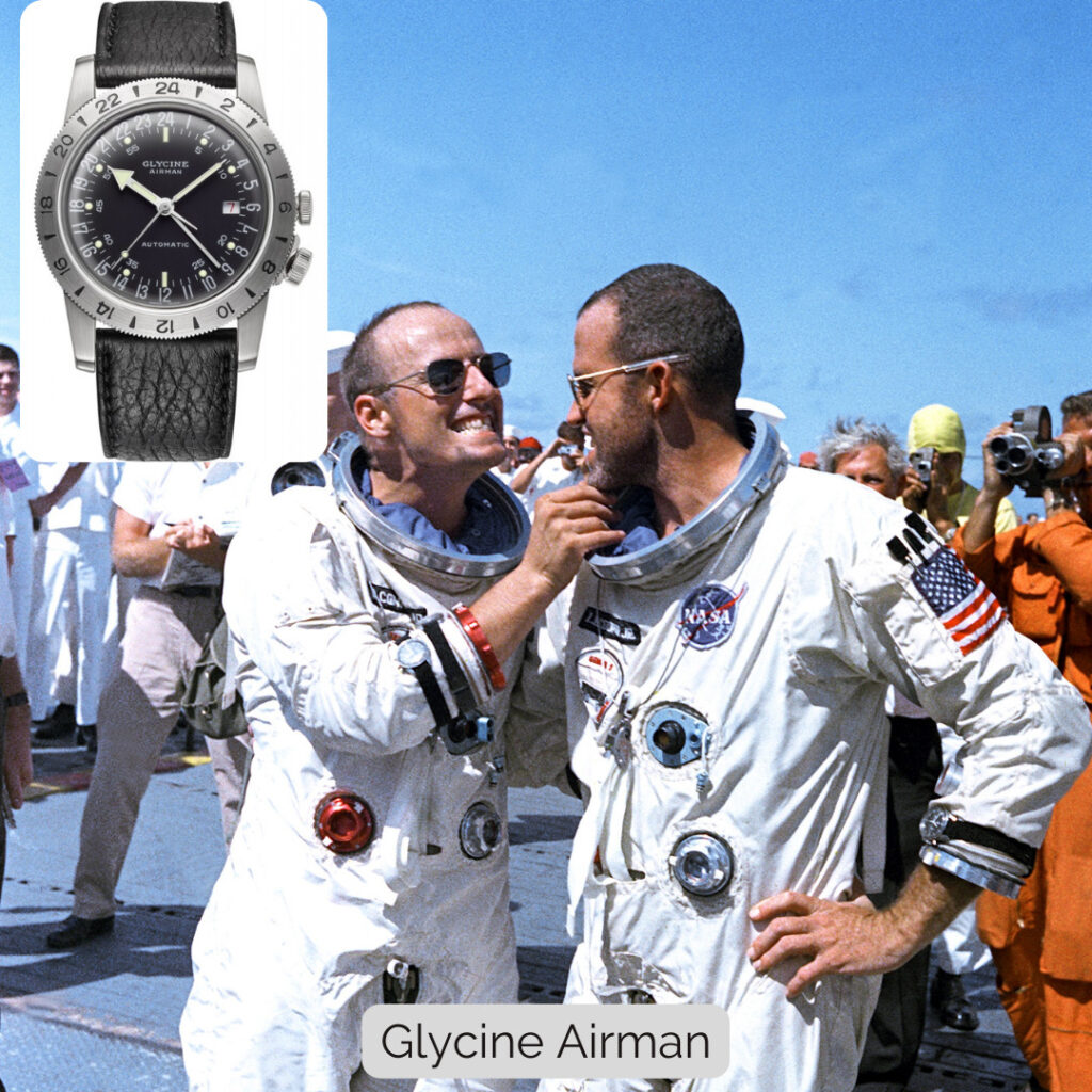Glycine Airman watch worn In Space
