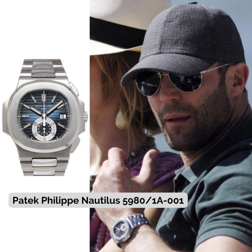 Jason Statham wearing Patek Philippe Nautilus 5980/1A-001