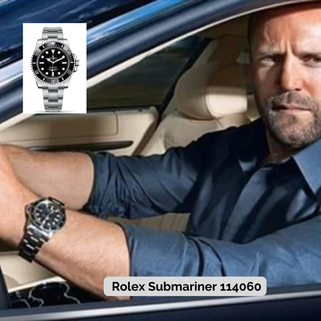 Jason Statham wearing Rolex Submariner 114060