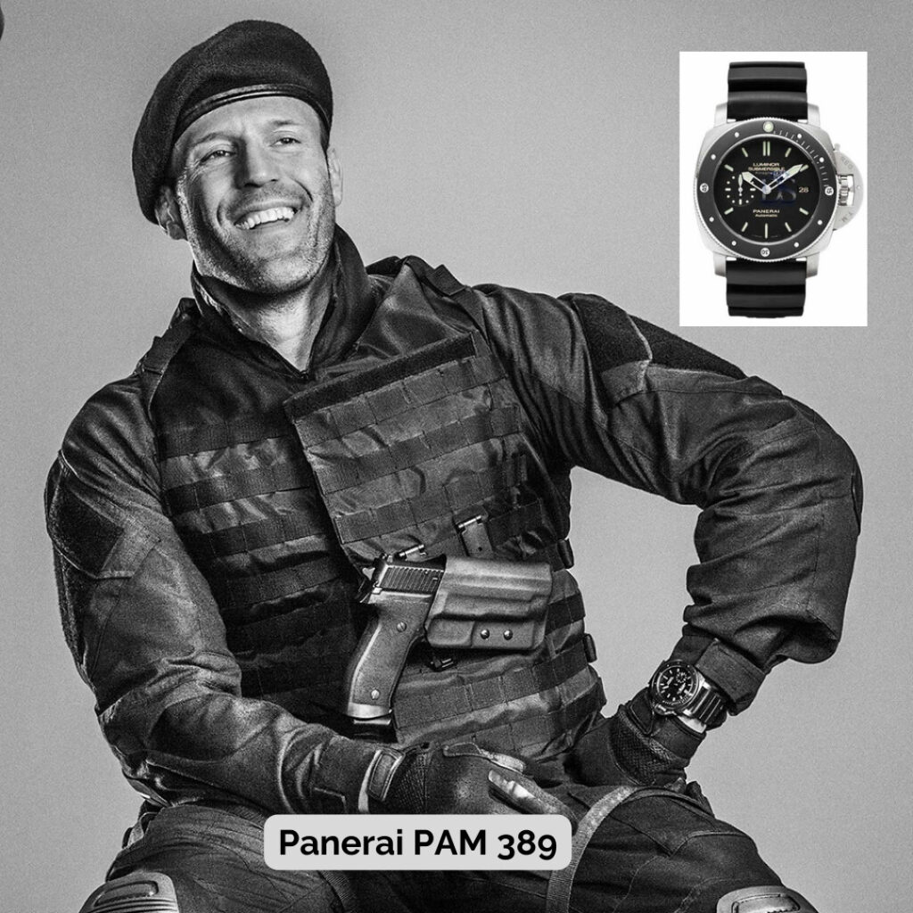 Jason Statham wearing Panerai PAM 389