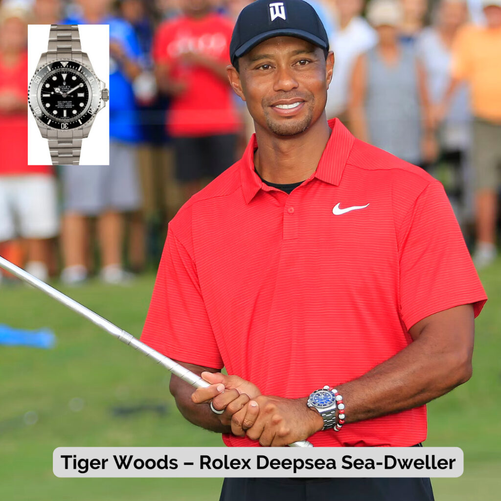 Tiger Woods wearing Rolex Deepsea Sea-Dweller