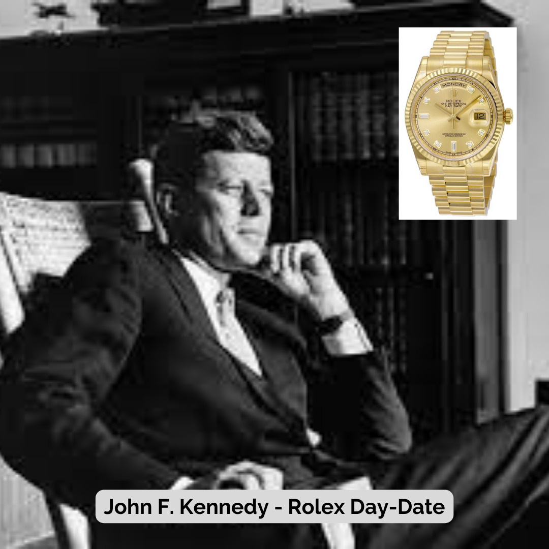 John F. Kennedy wearing Rolex Day-Date