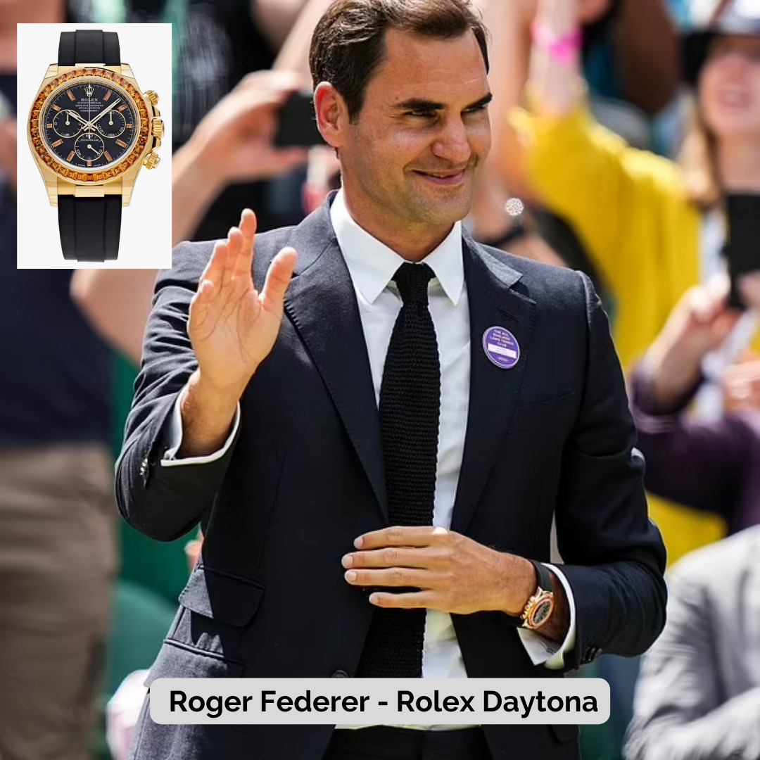 Roger Federer wearing Rolex Daytona