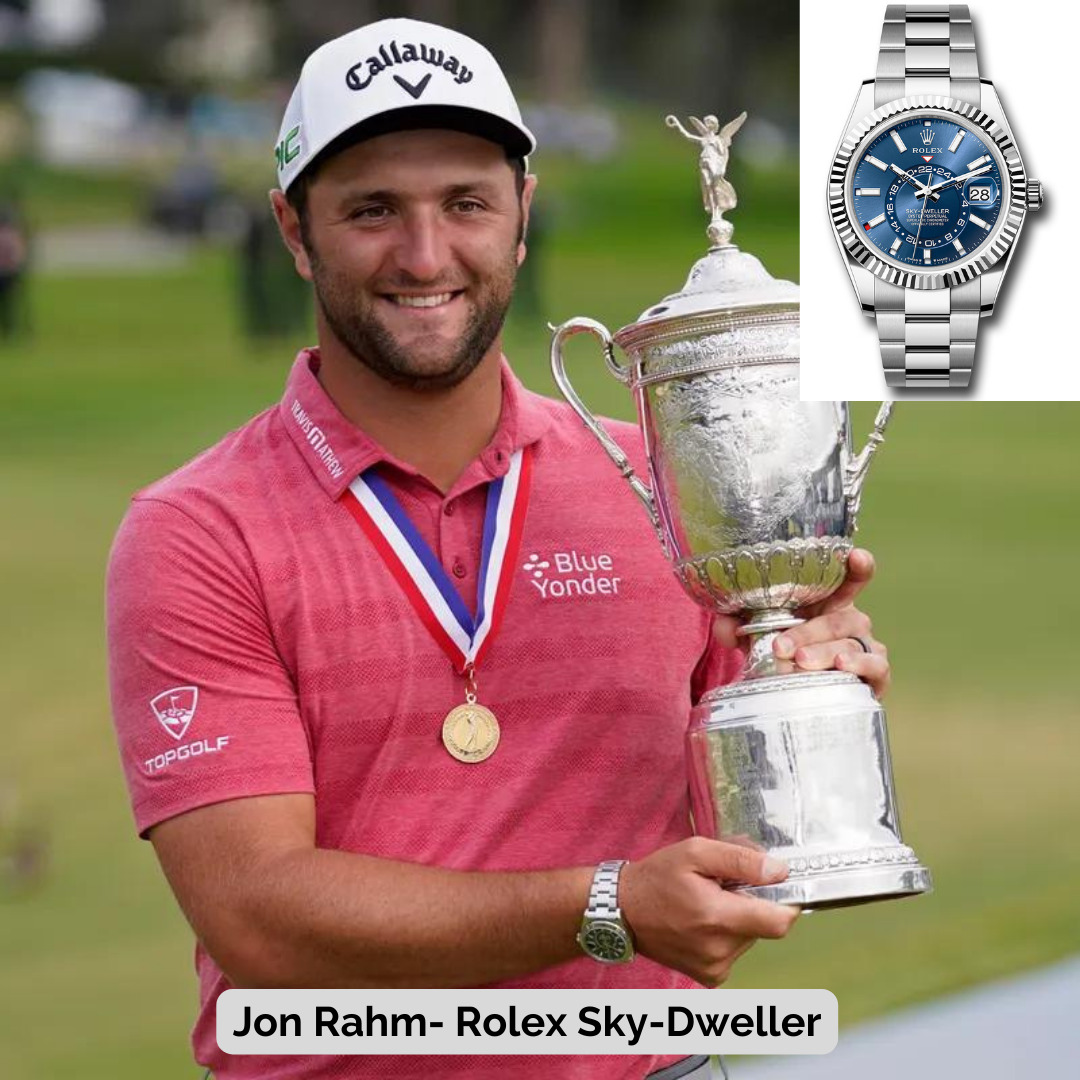 Jon Rahm wearing Rolex Sky-Dweller