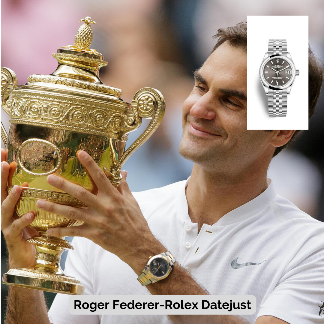 Roger Federer wearing Rolex Datejust
