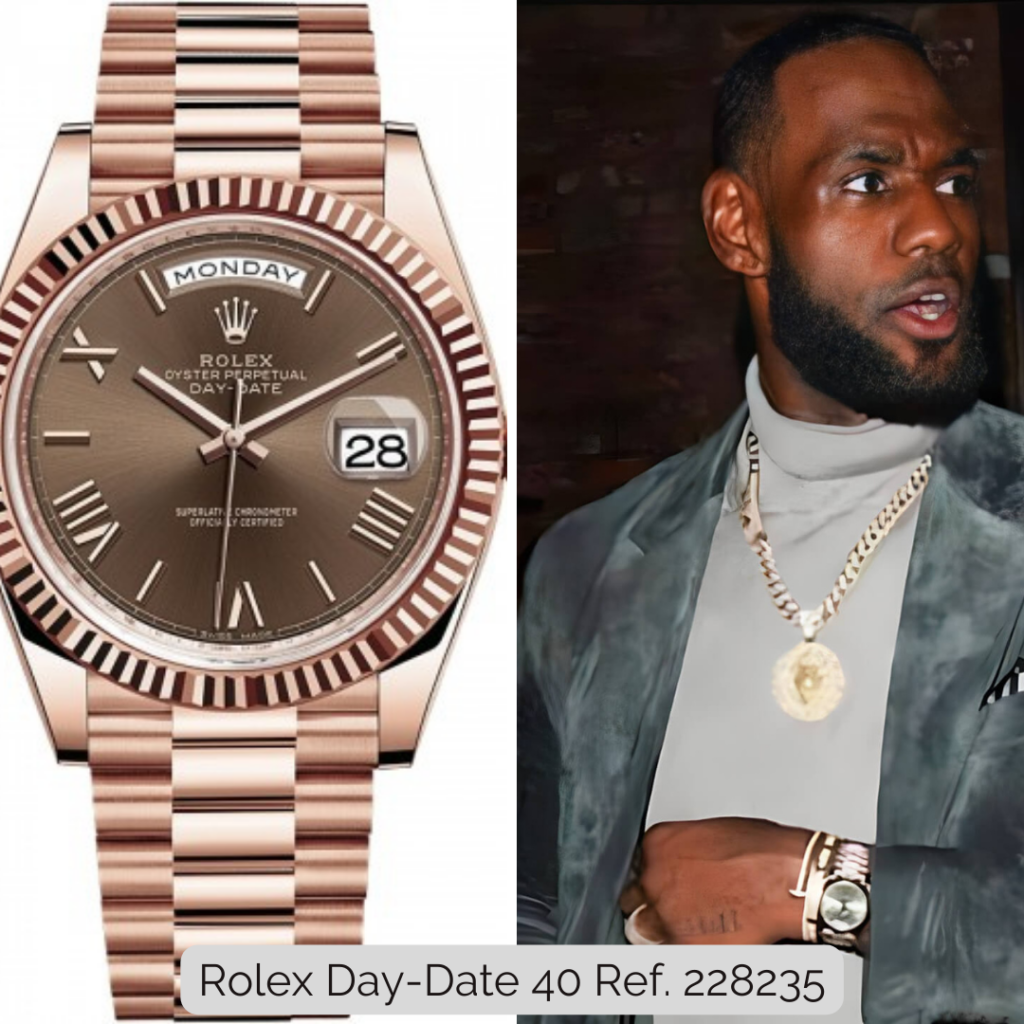 Lebron James wearing Rolex Day-Date 40 Ref. 228235