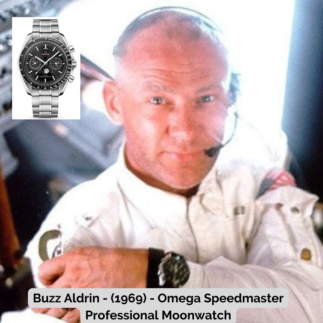 Buzz Aldrin wearing Omega Speedmaster Professional Moonwatch