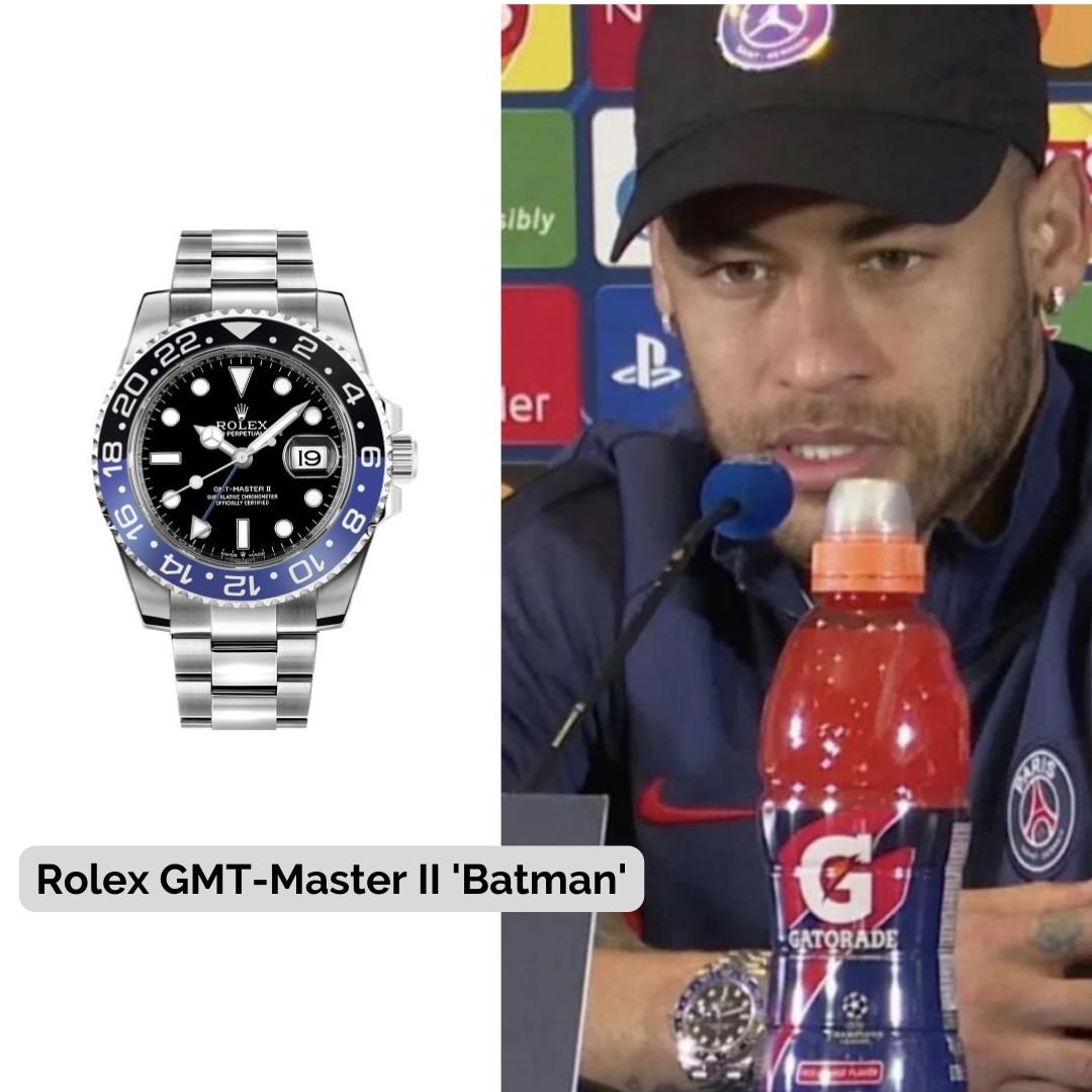 Neymar Jr wearing Rolex GMT-Master II 'Batman'
