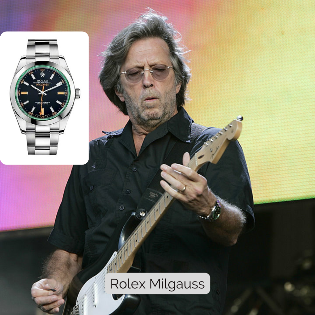 Eric Clapton wearing Rolex Milgauss