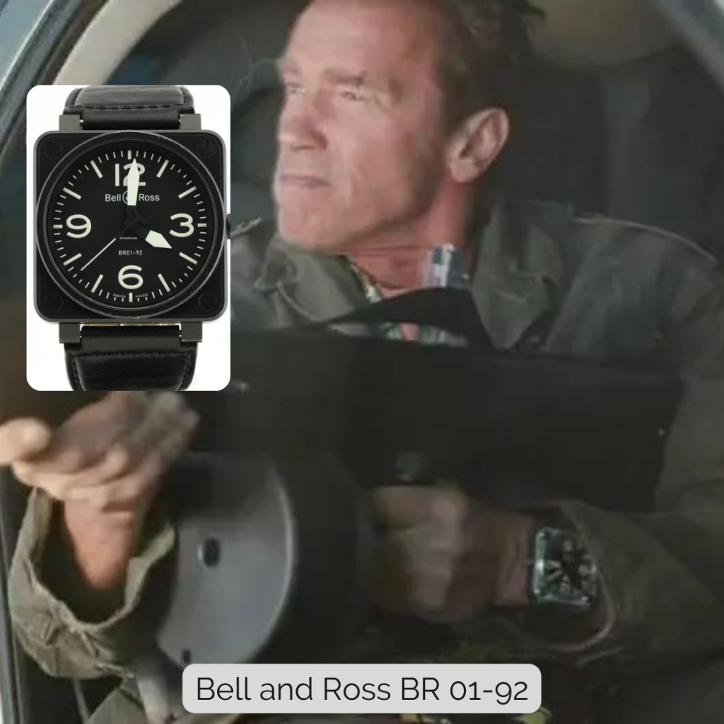 Arnold Schwarzenegger wearing  Bell and Ross BR 01-92