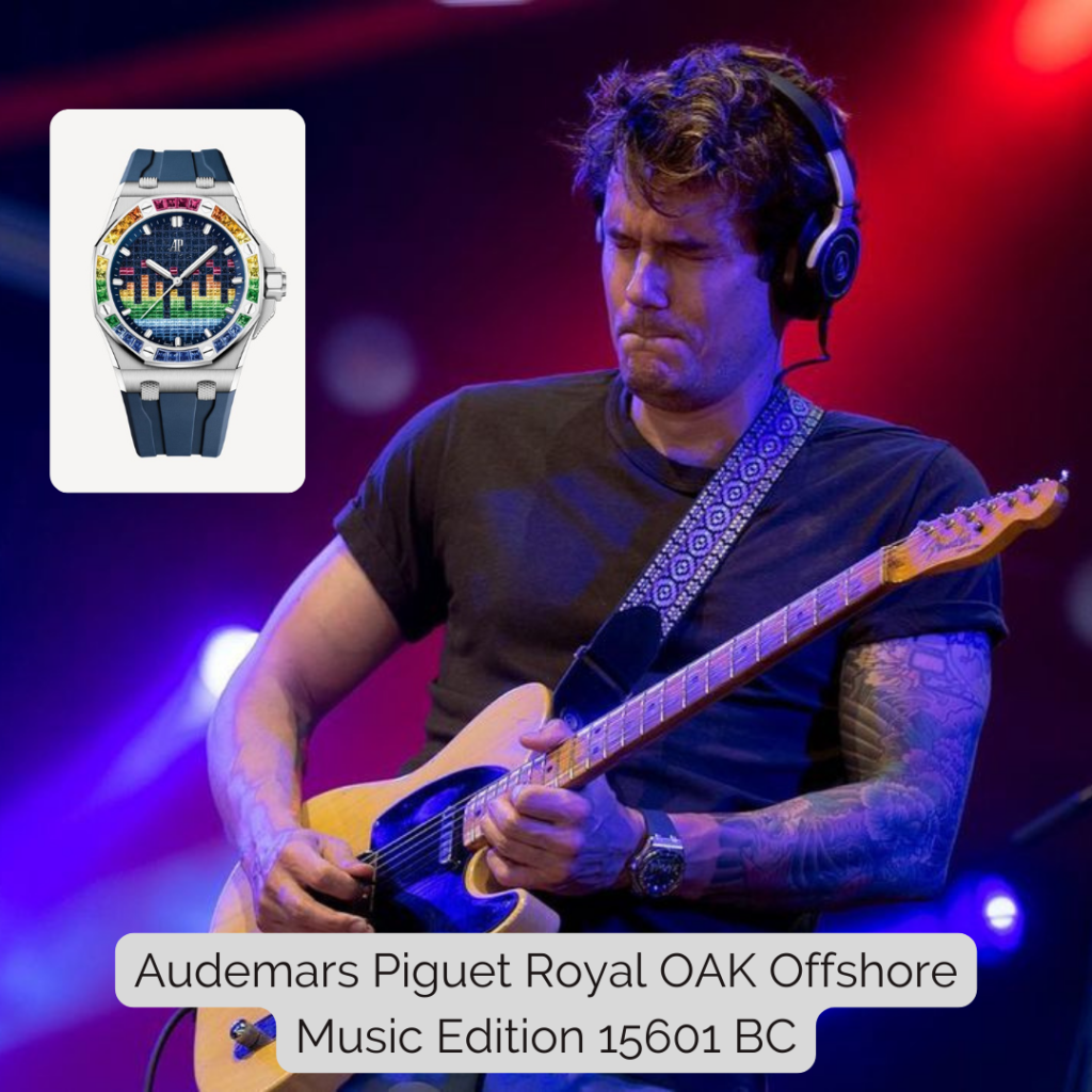 John Mayer wearing Audemars Piguet Royal OAK Offshore Music Edition 15601 BC