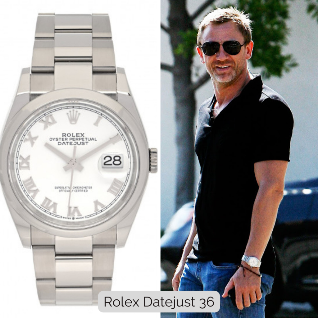 Daniel Craig wearing Rolex Datejust 36