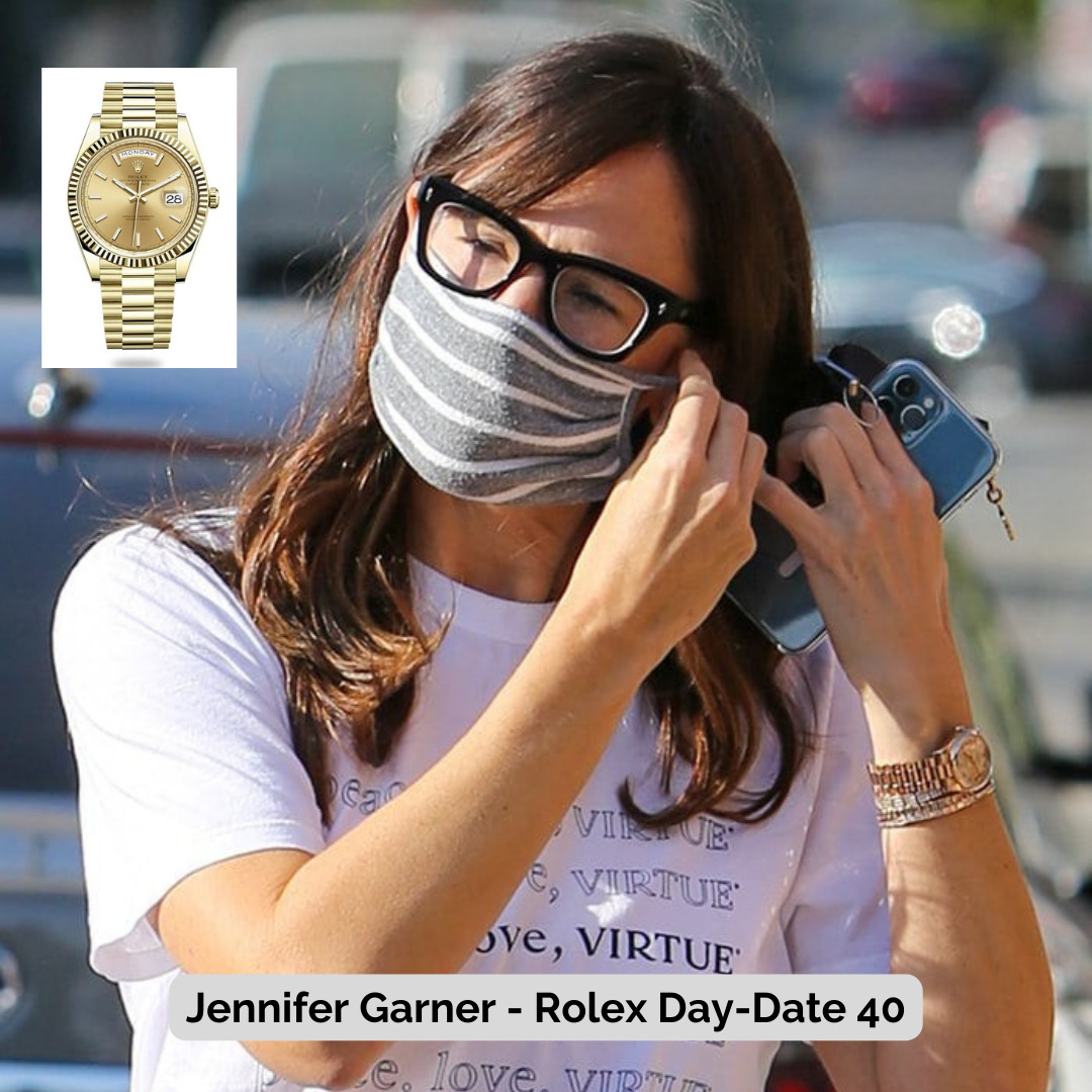 Jennifer Garner wearing Rolex Day-Date 40