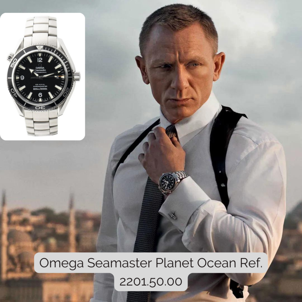 Daniel Craig wearing Omega Seamaster Planet Ocean Ref. 2201.50.00
