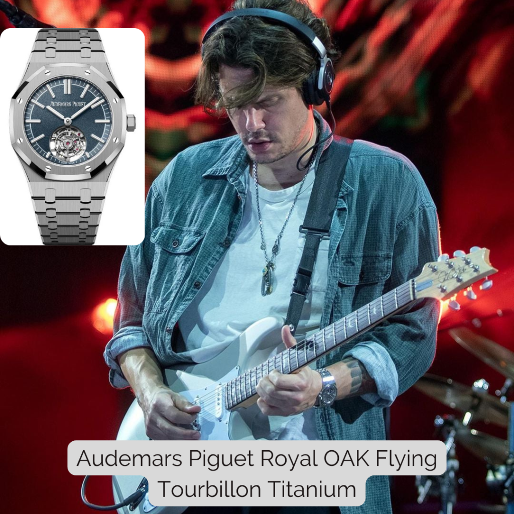 John Mayer wearing Audemars Piguet Royal OAK Flying Tourbillon Titanium