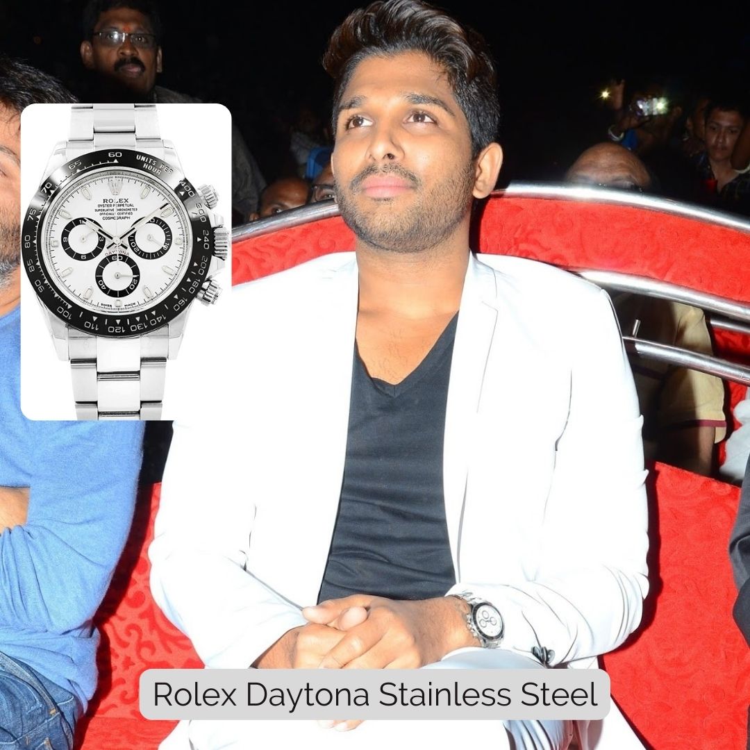Allu Arjun wearing Rolex Daytona Stainless Steel
