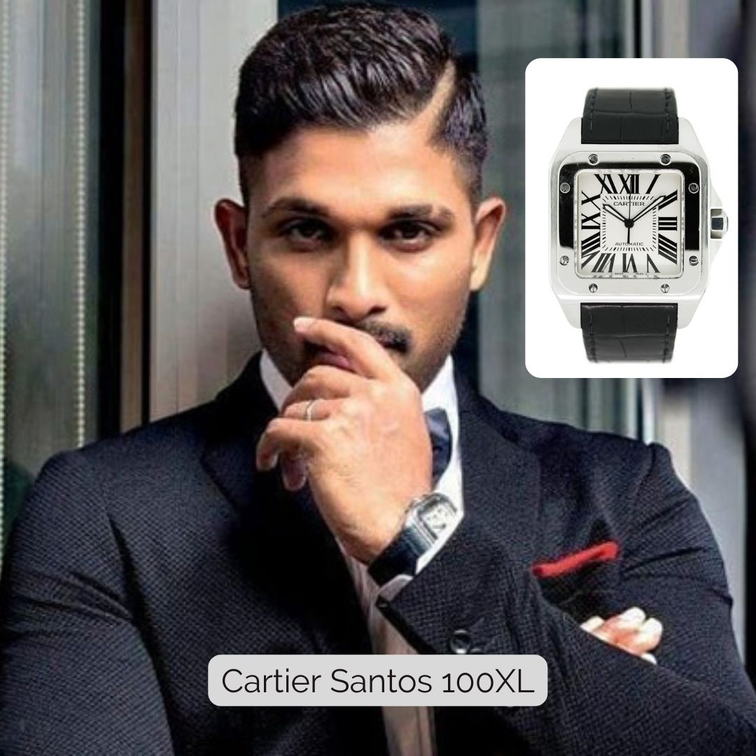 Allu Arjun wearing Cartier Santos 100XL