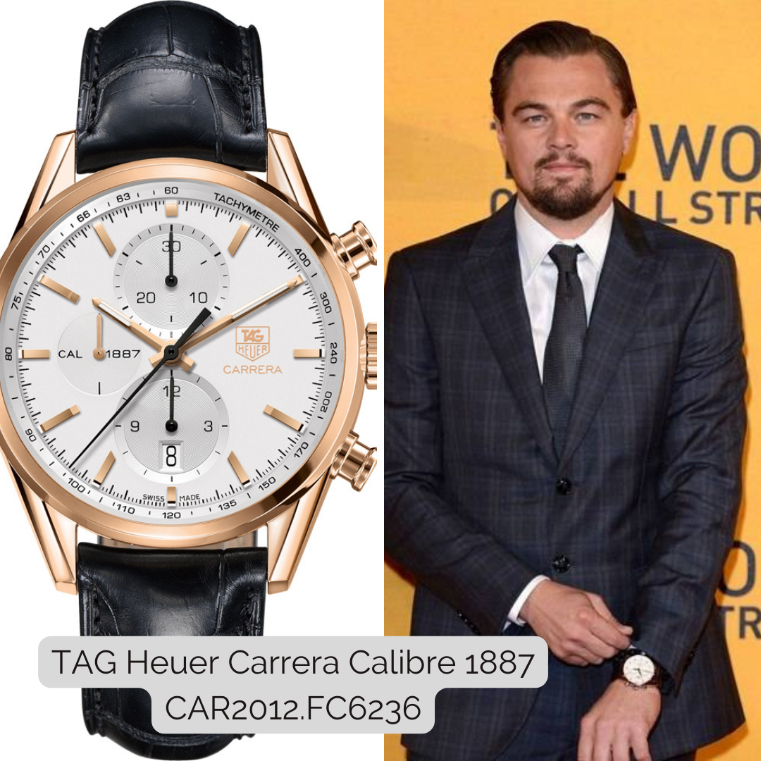 Leonardo DiCaprio wearing TAG Heuer Carrera Calibre 1887 CAR2012.FC6236