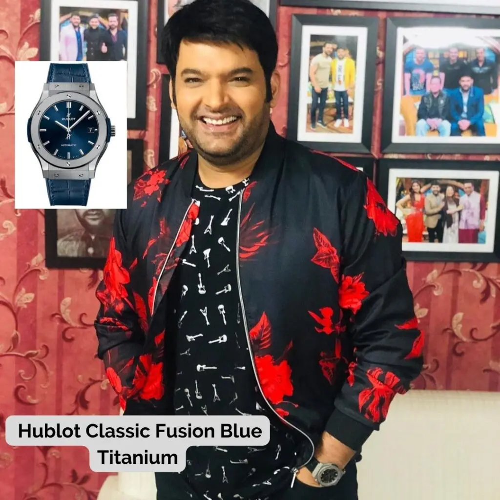 Kapil Sharma wearing Hublot Classic Fusion Blue Titanium
