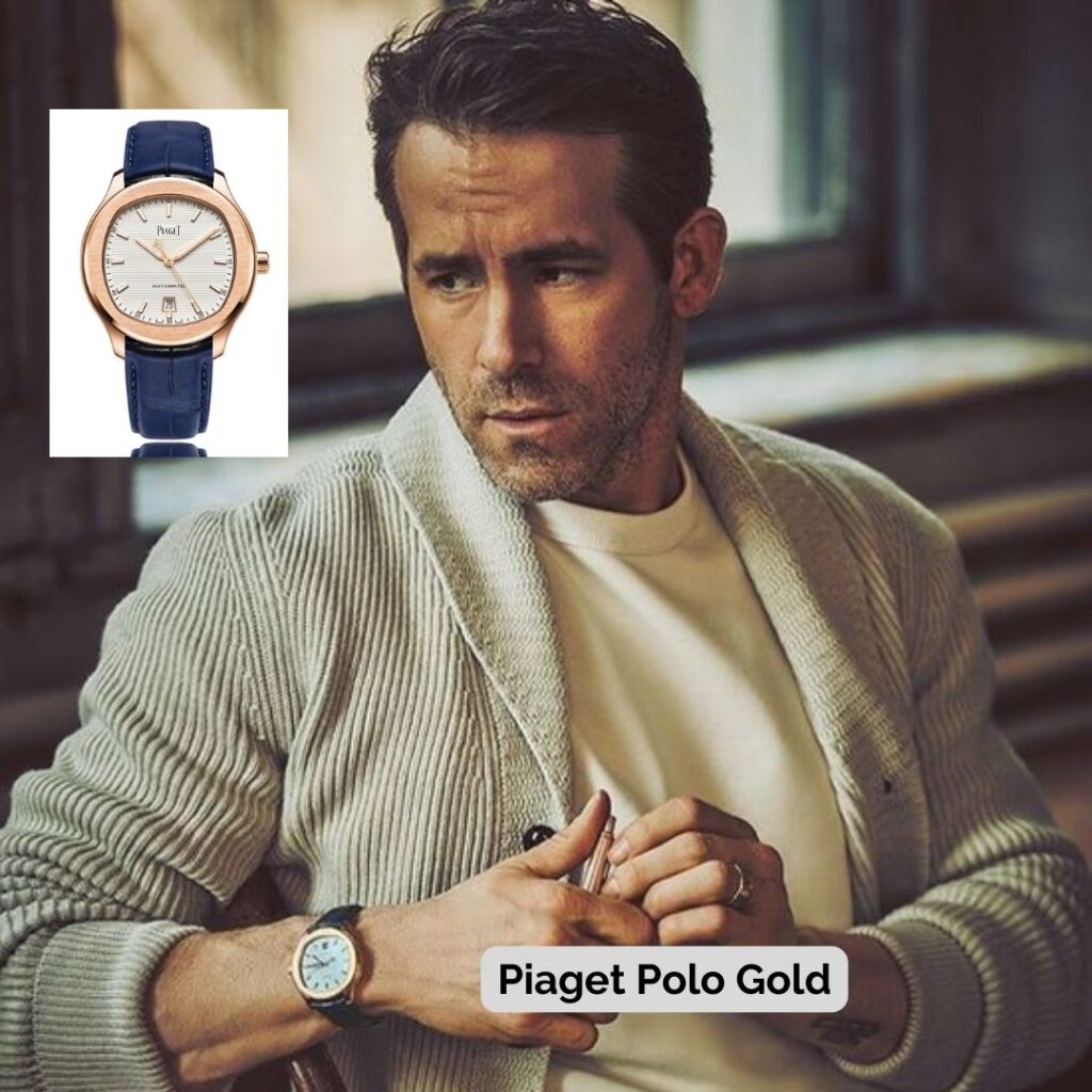Ryan Reynolds wearing Piaget Polo Gold