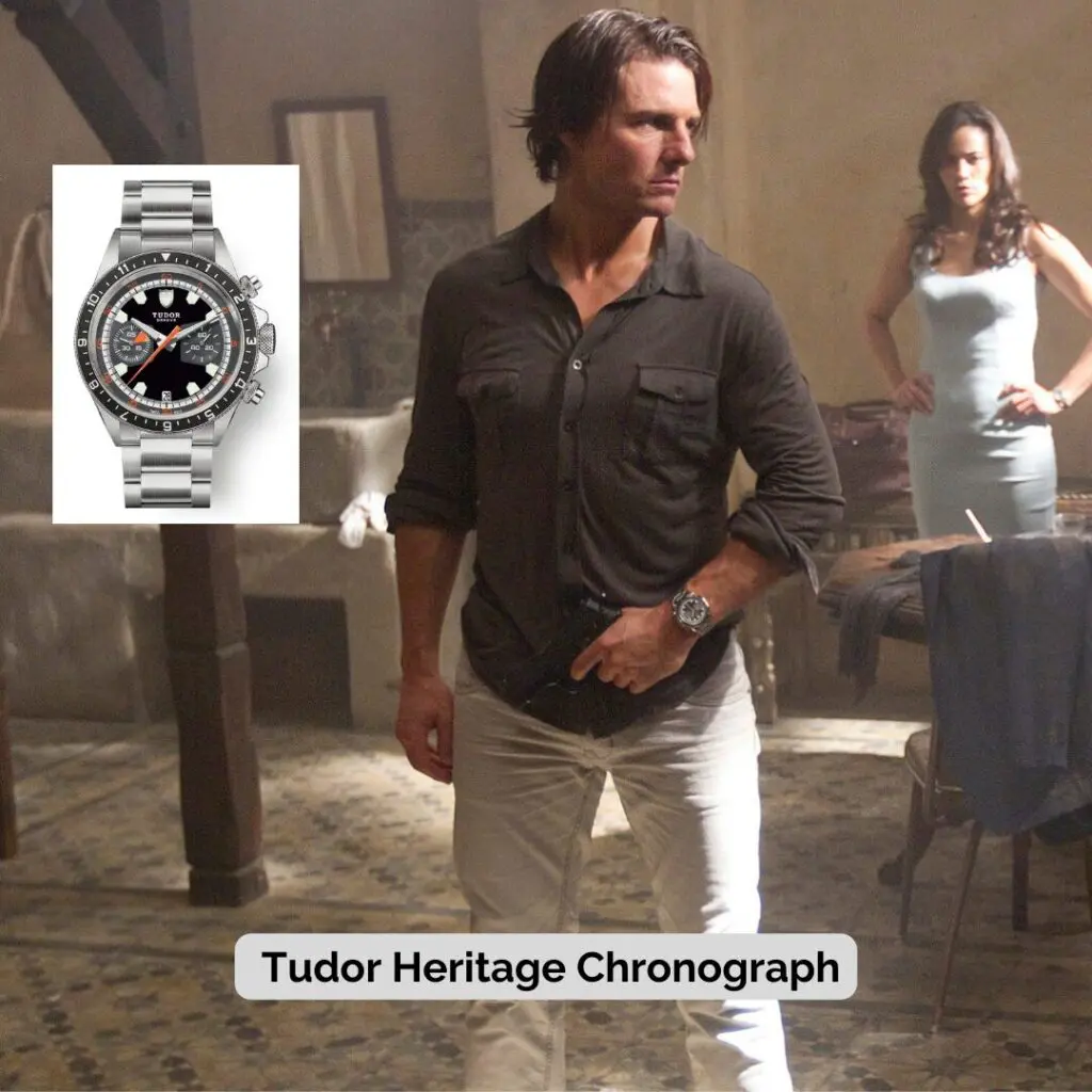 Tom Cruise wearing Tudor Heritage Chronograph
