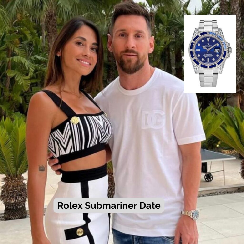 Lionel Messi wearing Rolex Submariner Date