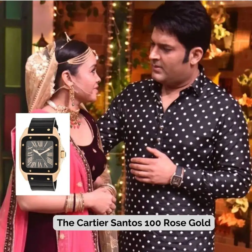 Kapil Sharma wearing The Cartier Santos 100 Rose Gold
