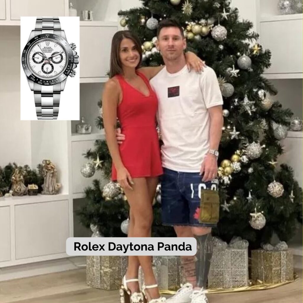 Lionel Messi wearing Rolex Daytona Panda