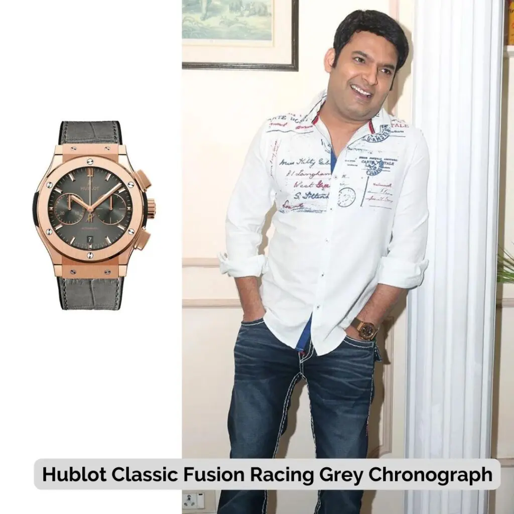 Kapil Sharma wearing Hublot Classic Fusion Racing Grey Chronograph