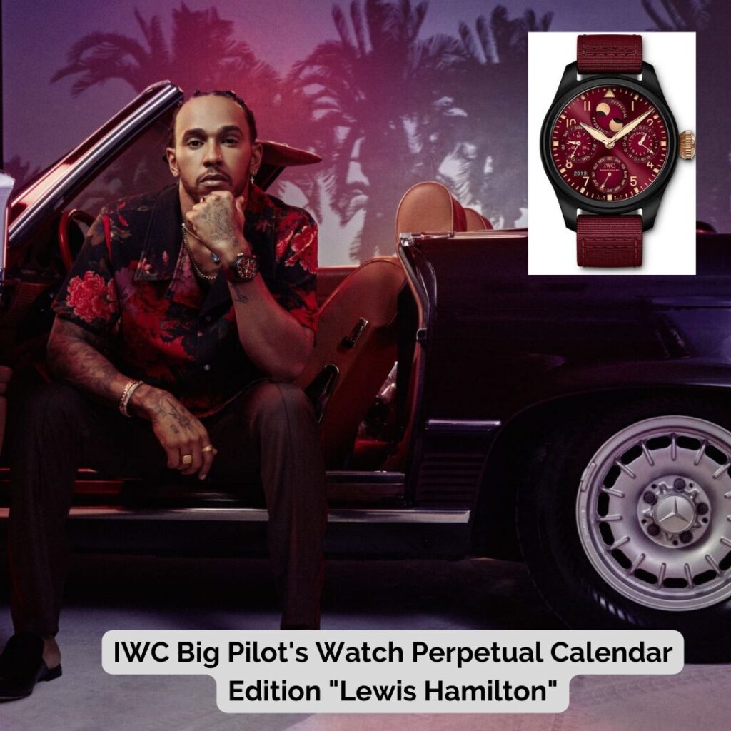 Lewis Hamilton wearing IWC Big Pilot's Watch Perpetual Calendar Edition "Lewis Hamilton"