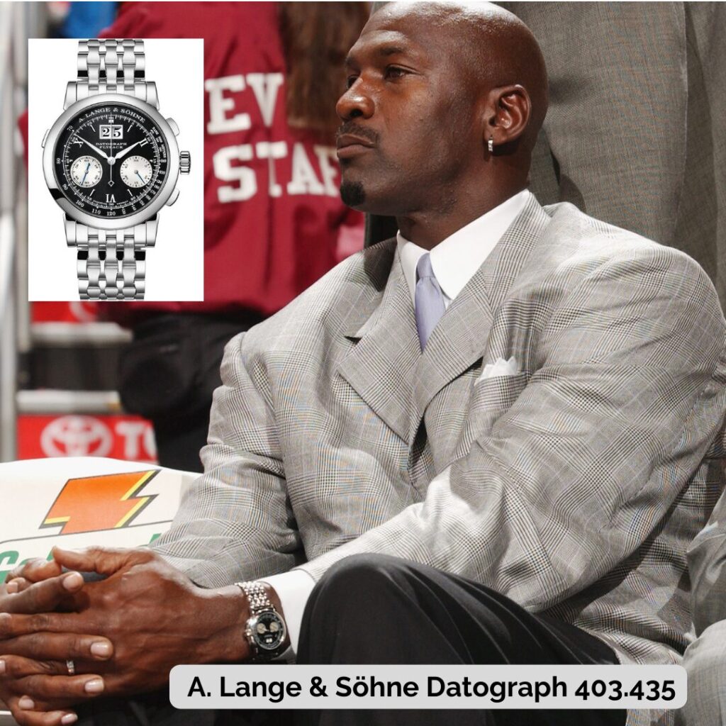 Michael Jordan wearing A. Lange & Söhne Datograph 403.435