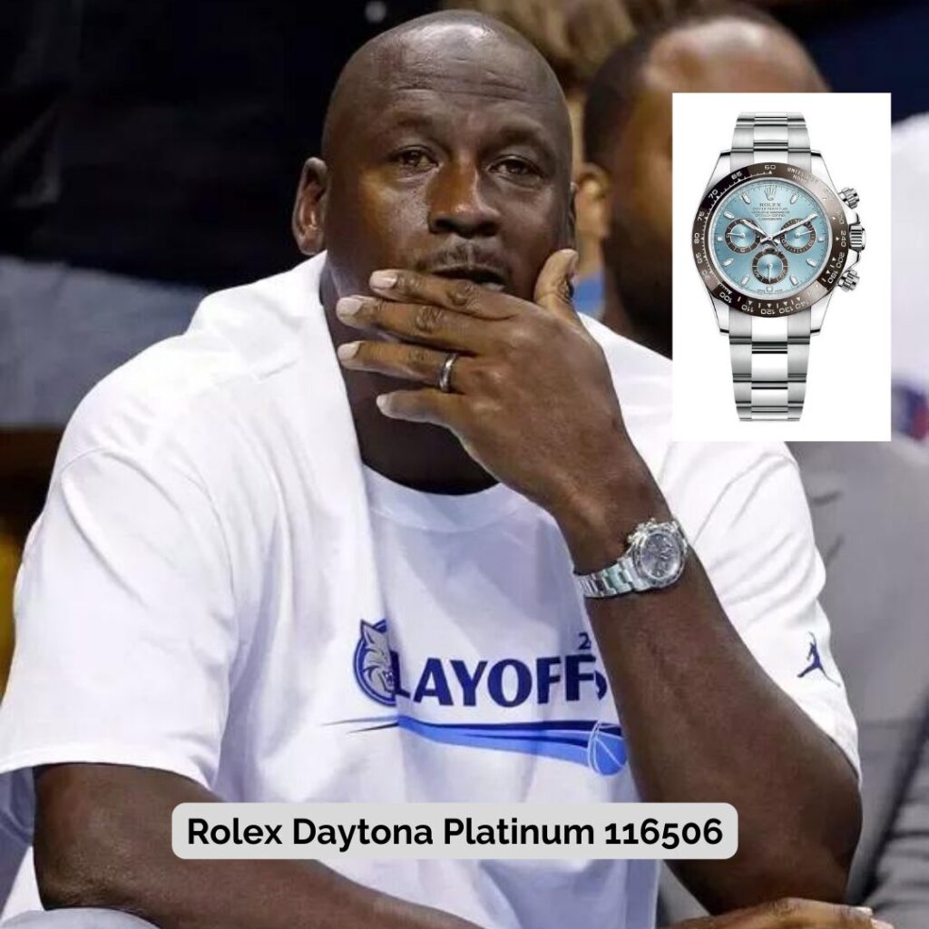 Michael Jordan wearing Rolex Daytona Platinum 116506