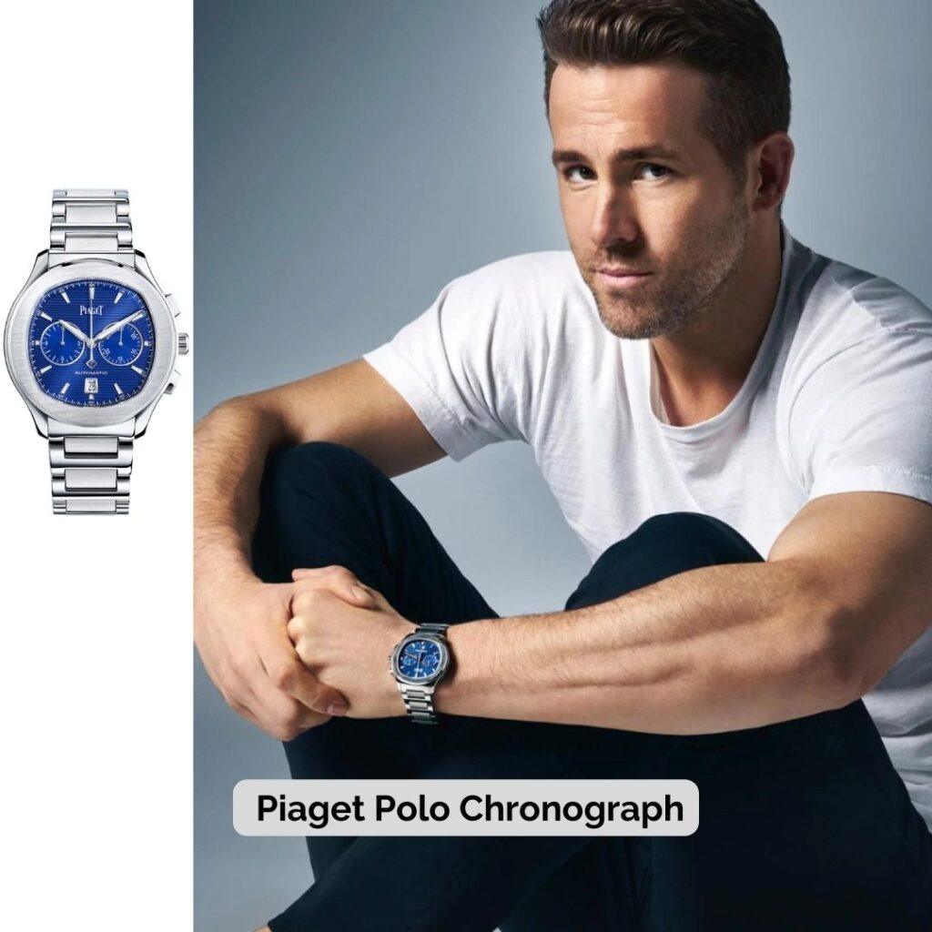 Ryan Reynolds wearing Piaget Polo Chronograph