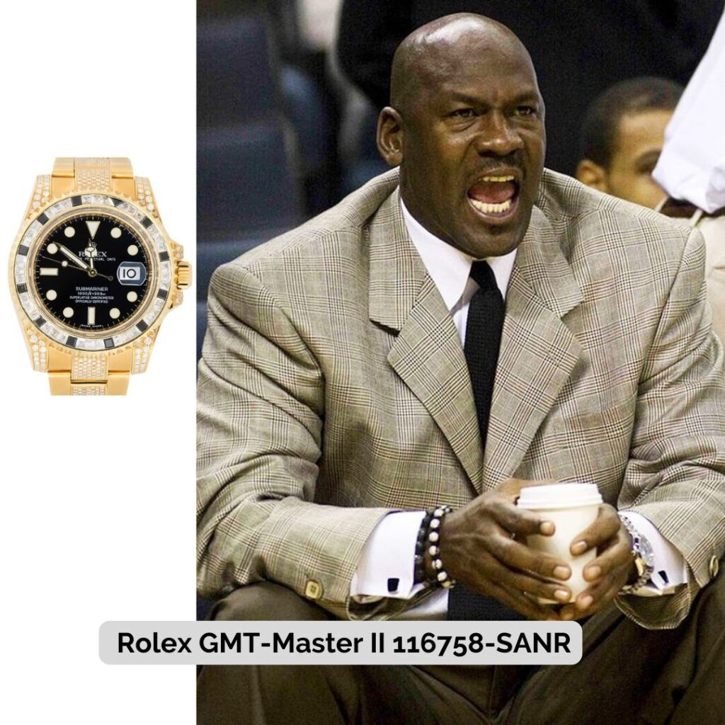 Michael Jordan wearing Rolex GMT-Master II 116758-SANR
