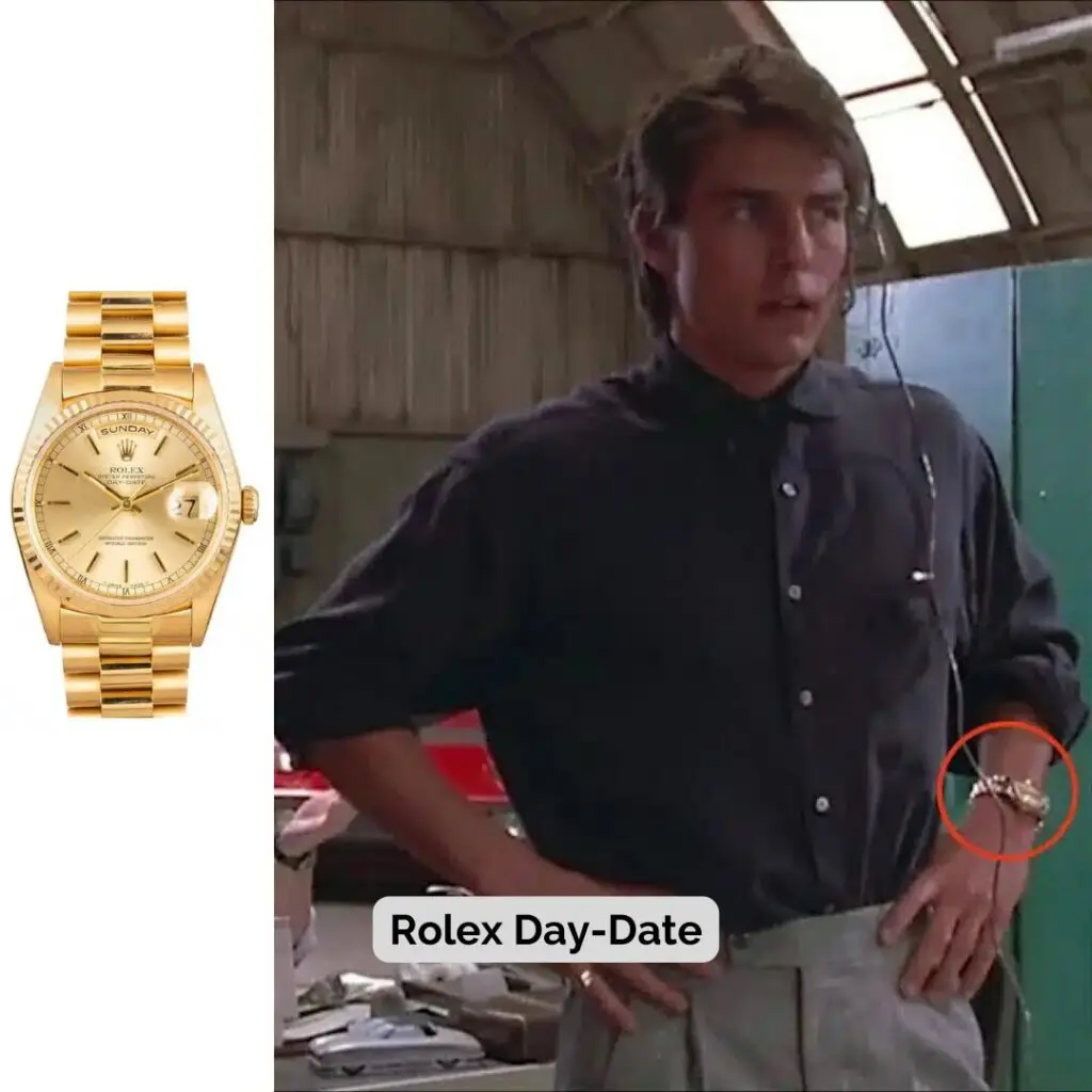 Tom Cruise wearing Rolex Day-Date
