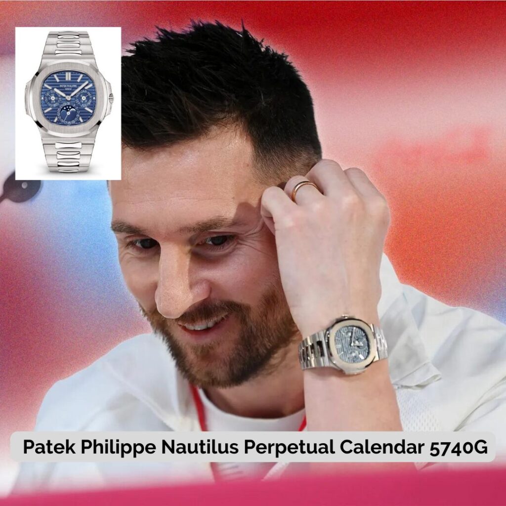 Lionel Messi wearing Patek Philippe Nautilus Perpetual Calendar 5740G