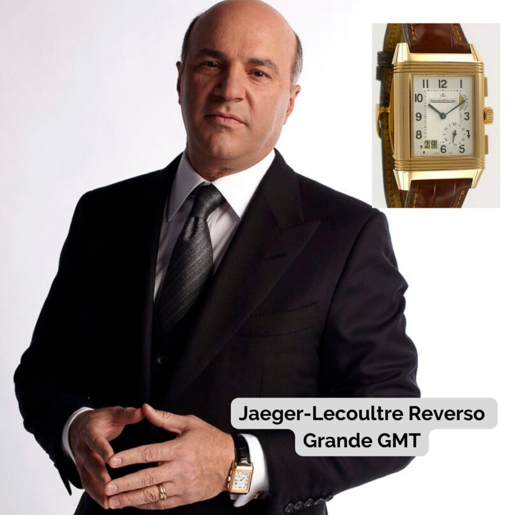 Kevin O'Leary wearing Jaeger-Lecoultre Reverso Grande GMT