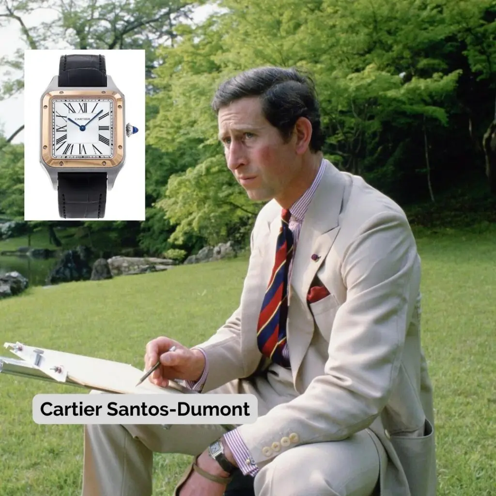 King Charles III wearing Cartier Santos-Dumont