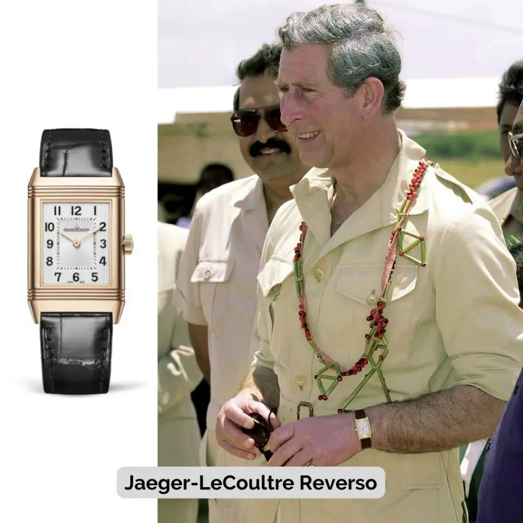 King Charles III wearing Jaeger-LeCoultre Reverso